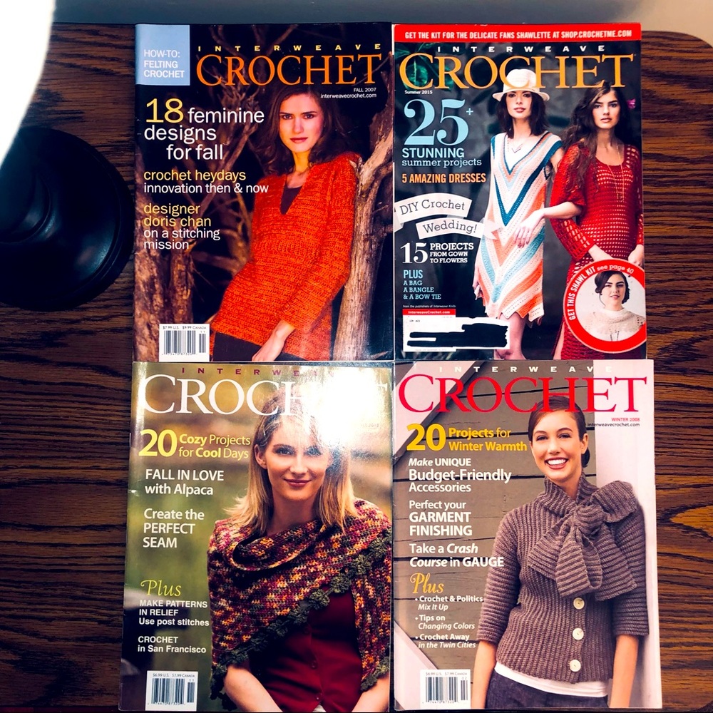 (5) Interweave Crochet Magazines, EUC